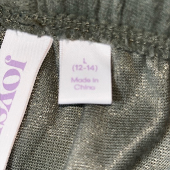 Joyspun Women Large Olive Green Sweatpants Elastic Waistband Velvet Velour Soft - Picture 4 of 7